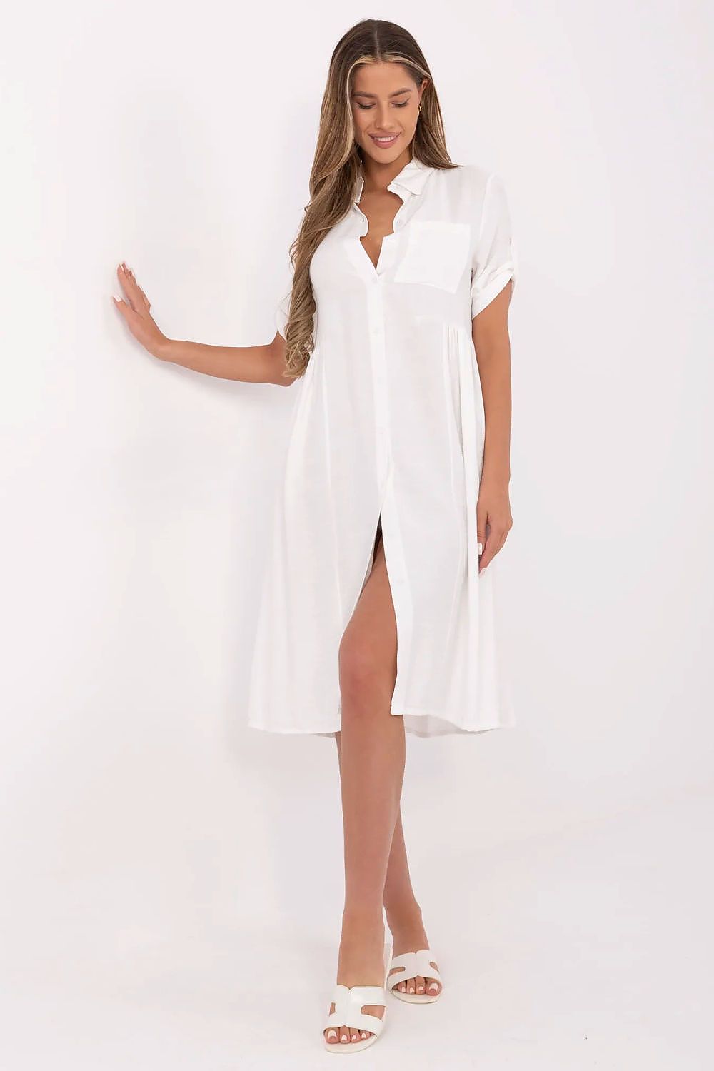  Sukienka Model MI-SK-A2275.09 Ecru - Italy Moda 