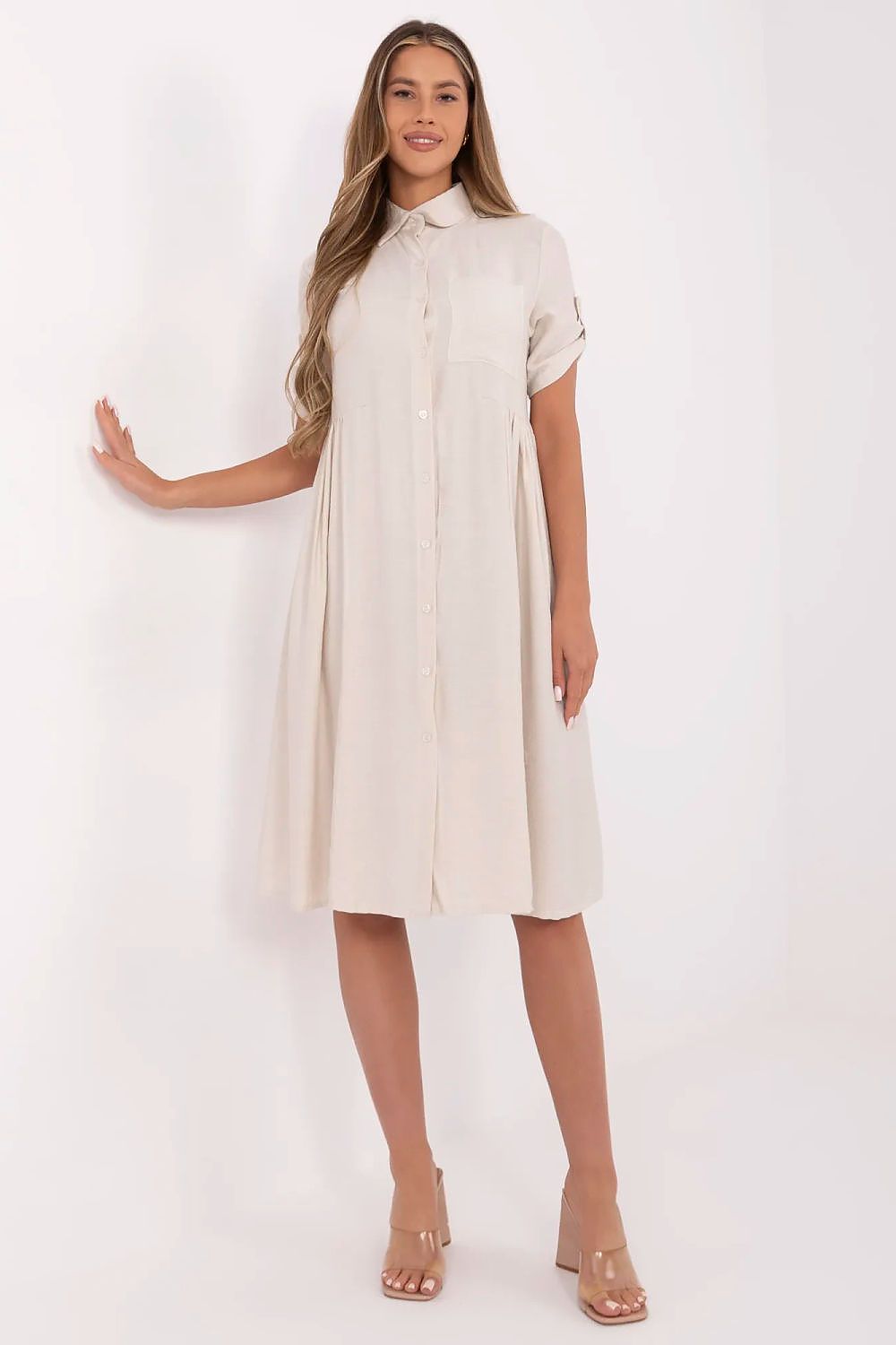  Sukienka Model MI-SK-A2275.09 Beige - Italy Moda 