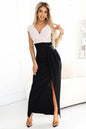  Sukienka Model 451-3 Black/Beige Brokat - Numoco 