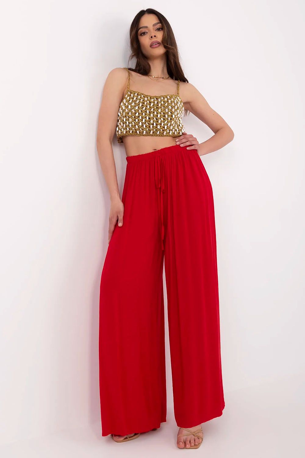  Spodnie Damskie Model MI-SP-25734.78 Red - Italy Moda 