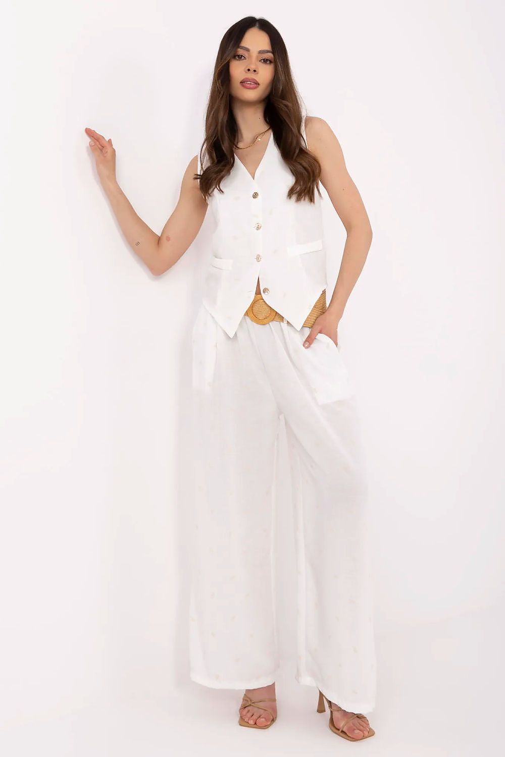  Spodnie Komplet Model DHJ-KMPL-20882.66 White - Italy Moda 