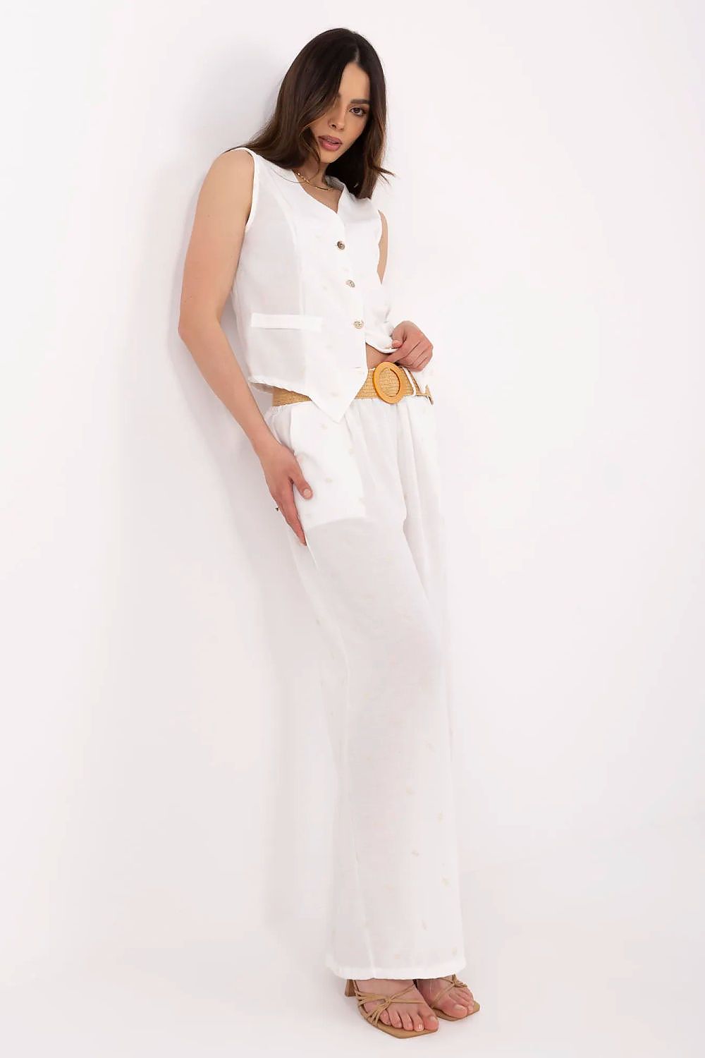  Spodnie Komplet Model DHJ-KMPL-20882.66 White - Italy Moda 