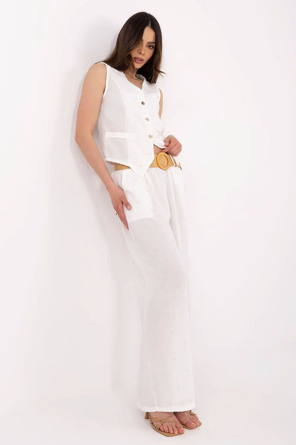  Spodnie Komplet Model DHJ-KMPL-20882.66 White - Italy Moda 