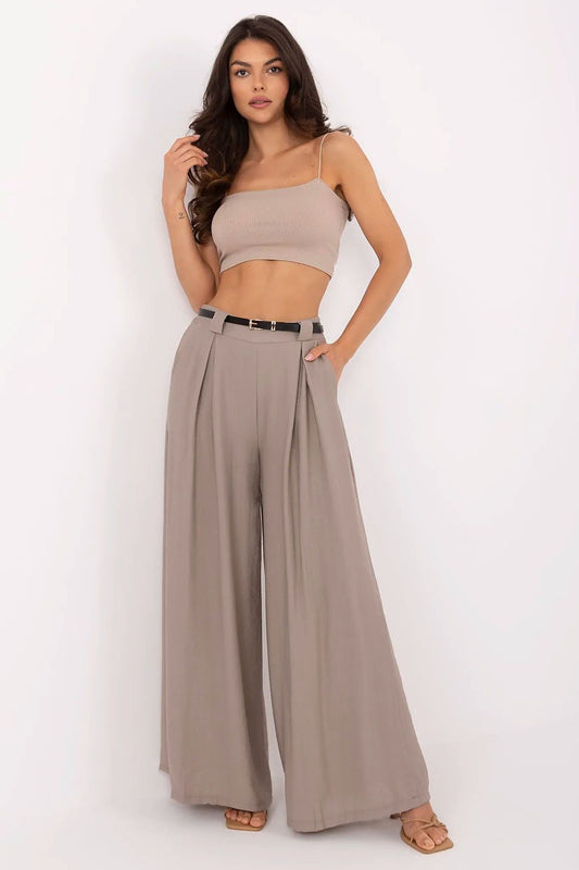  Spodnie Damskie Model MI-SP-A2476.95 Dark Beige - Italy Moda 