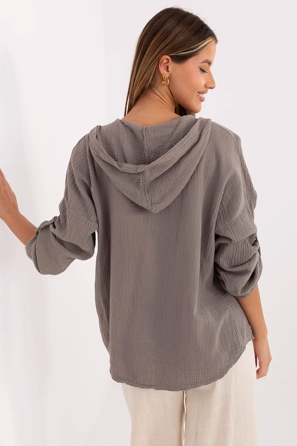   Koszula Damska Model DHJ-KS-25157.87 Dark Grey - Italy Moda 