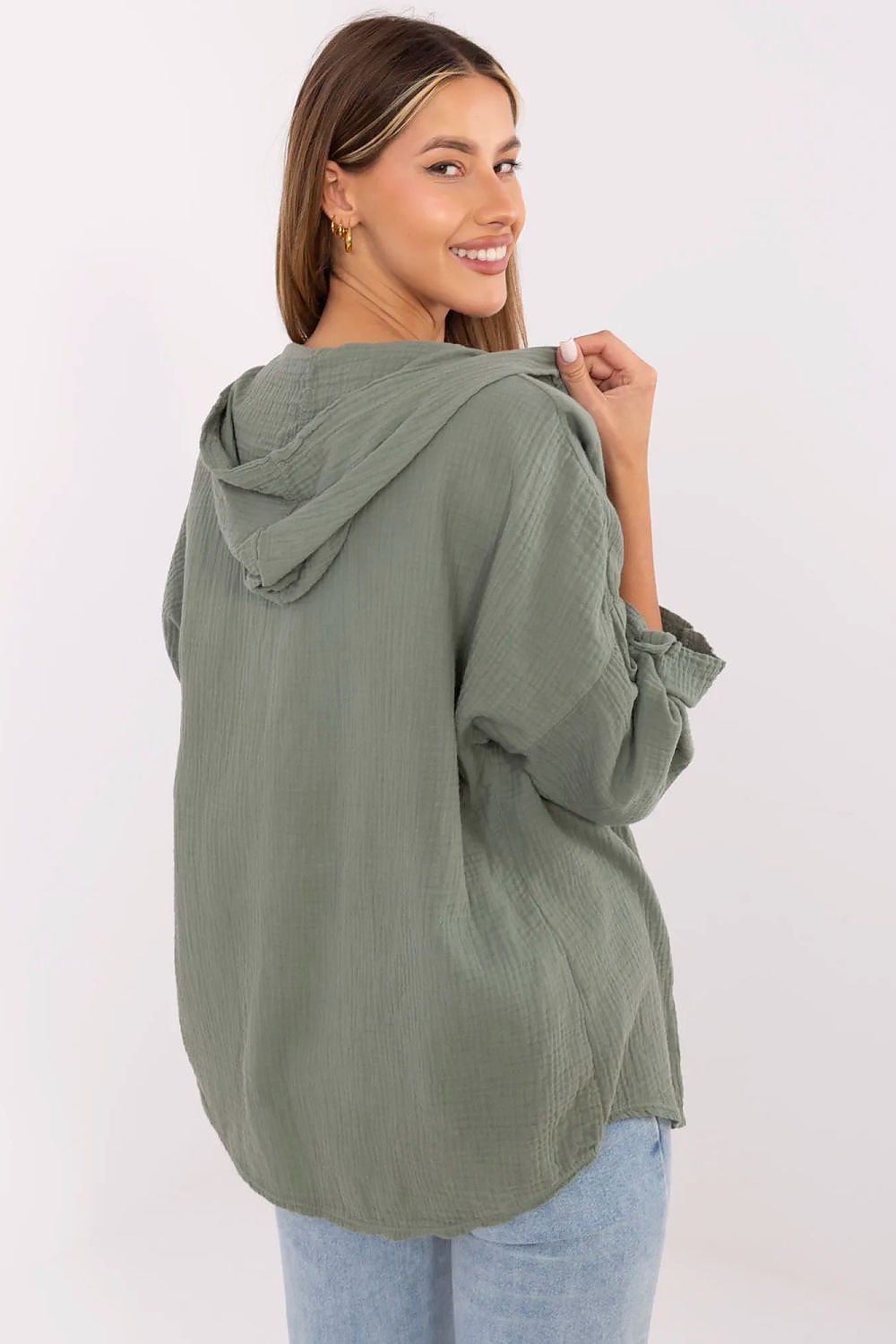   Koszula Damska Model DHJ-KS-25157.87 Khaki - Italy Moda 