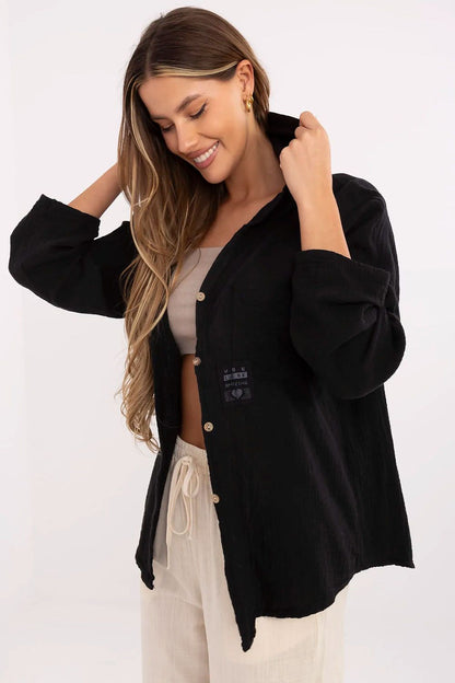   Koszula Damska Model DHJ-KS-25157.87 Black - Italy Moda 