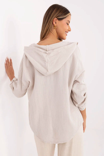   Koszula Damska Model DHJ-KS-25157.87 Beige - Italy Moda 