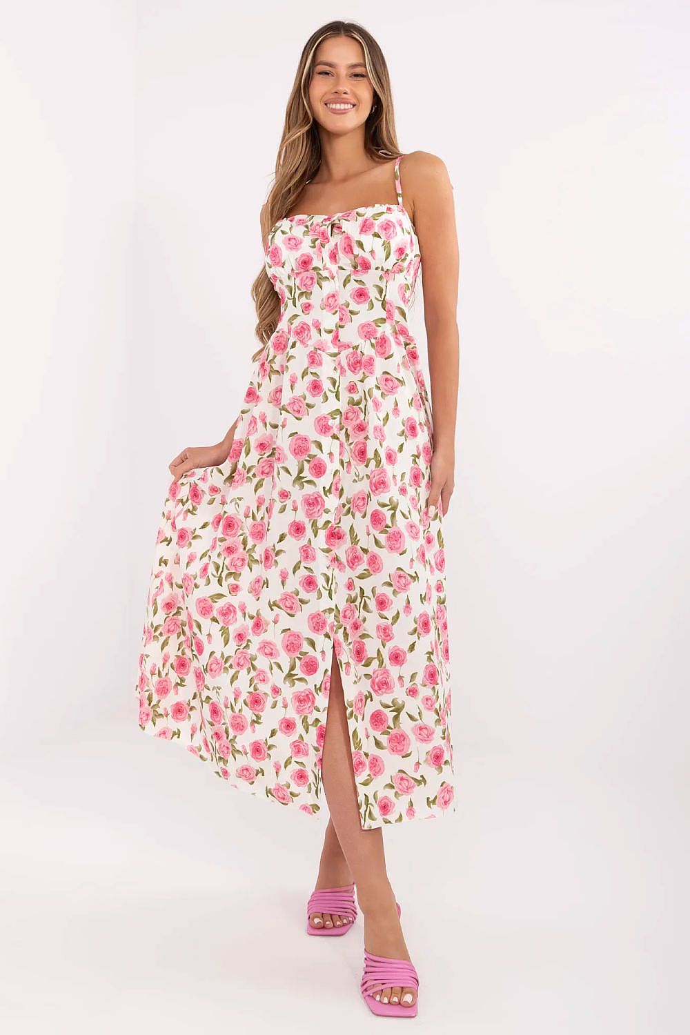  Sukienka Model MI-SK-23817-3.96 Ecru - Italy Moda 