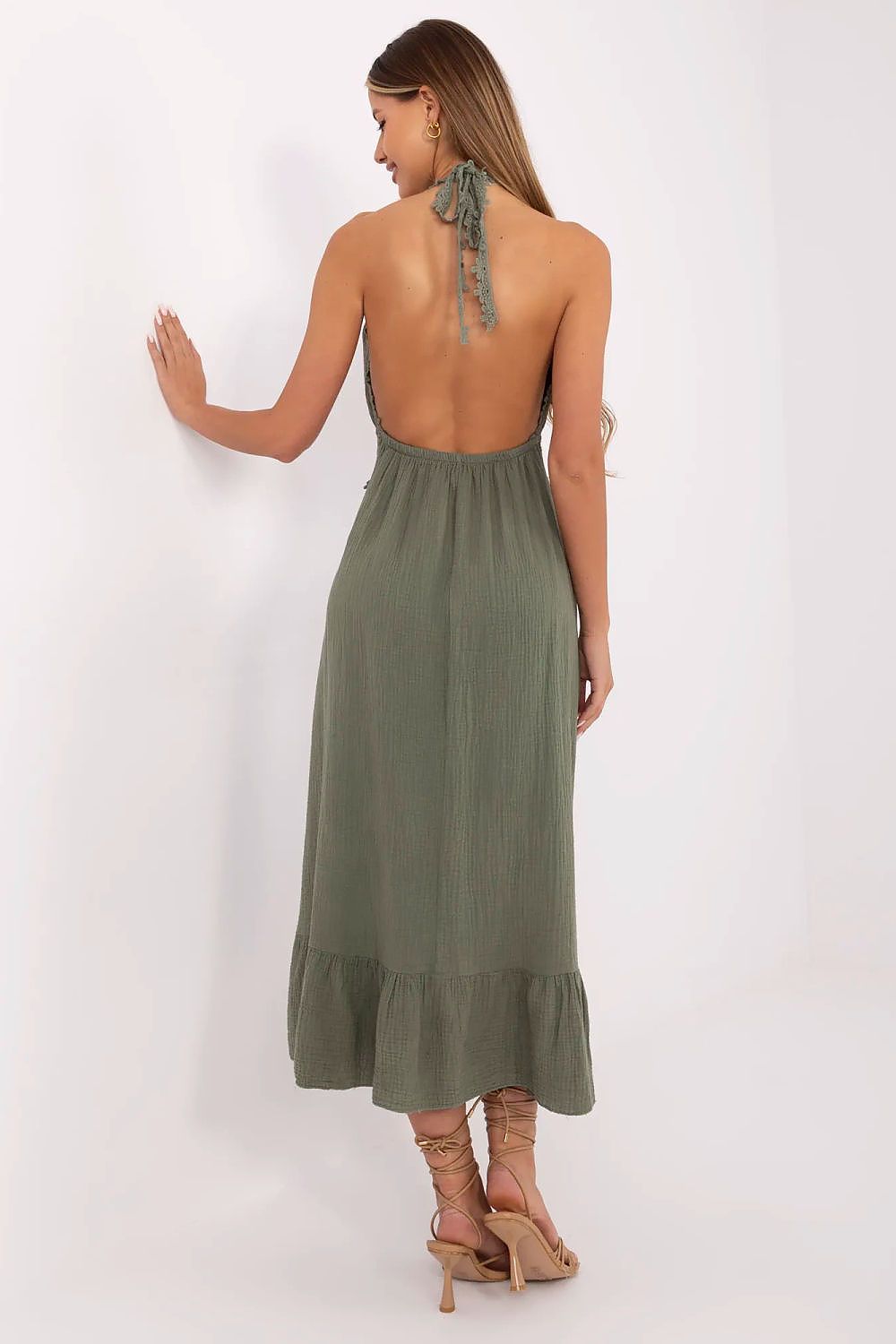  Sukienka Model MI-SK-88573.83 Khaki - Italy Moda 