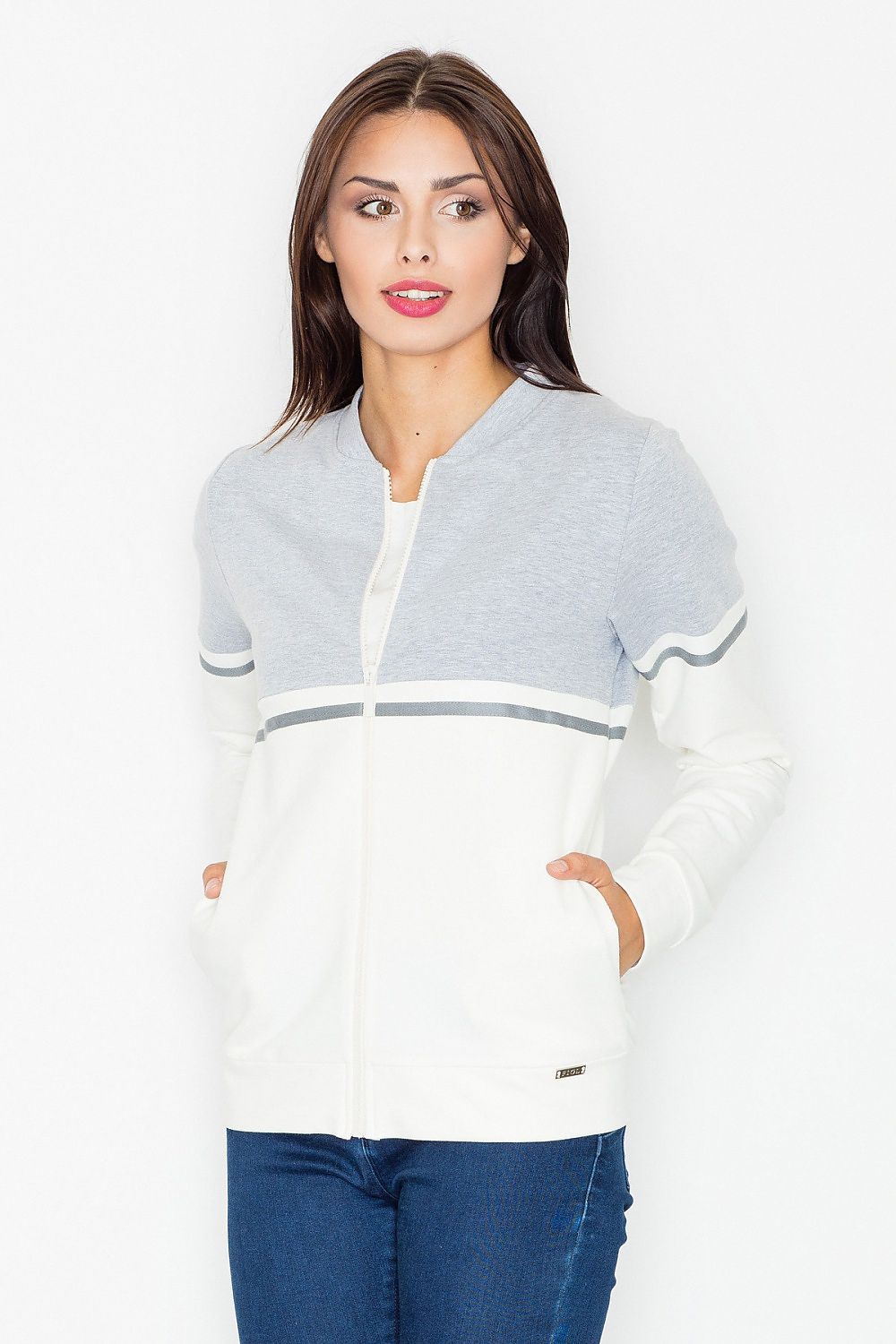   Bluza Damska Model M512 Ecru/Grey - Figl 