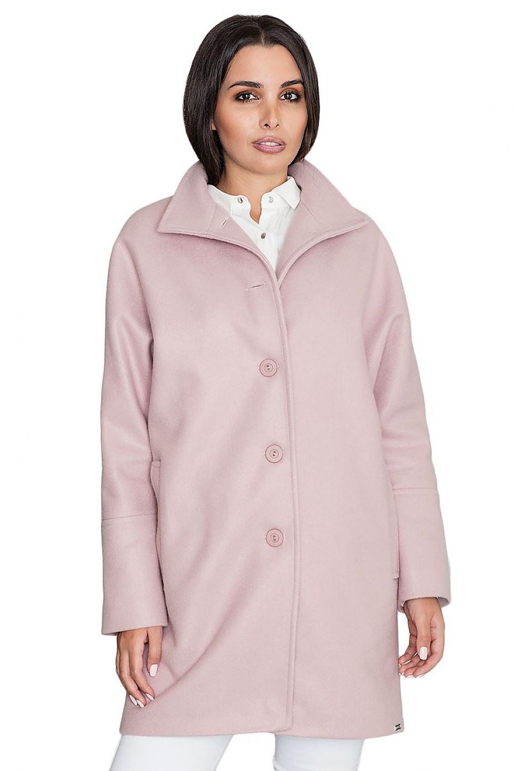   Płaszcz Damski Model M589 Pink - Figl 