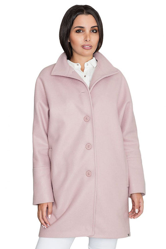   Płaszcz Damski Model M589 Pink - Figl 