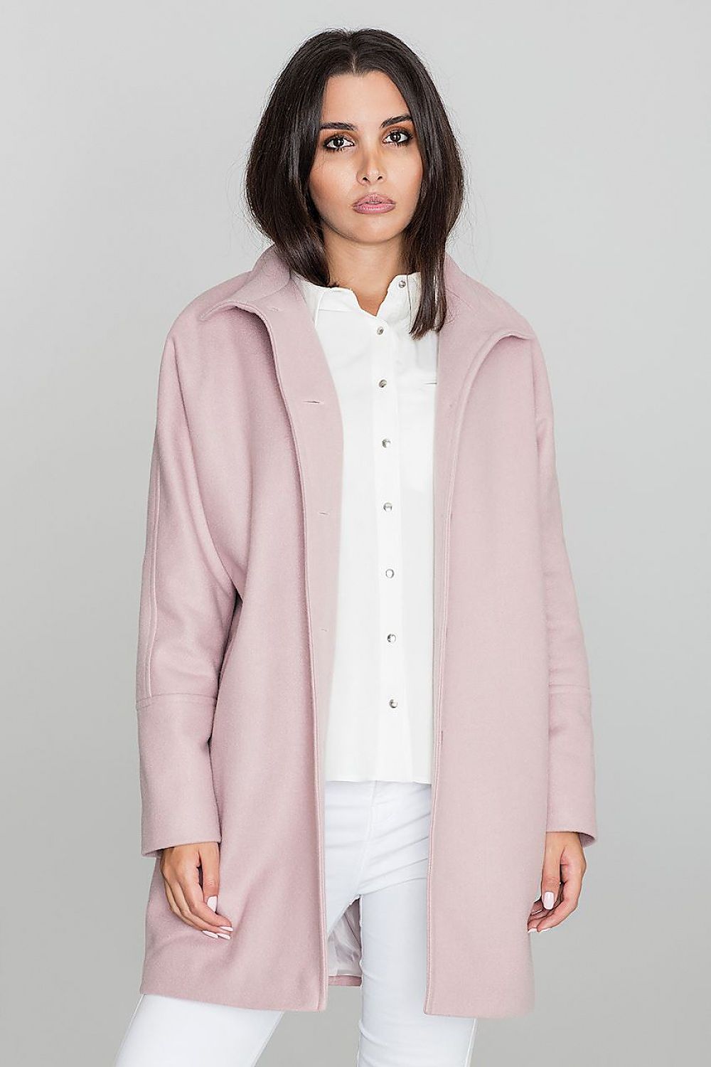   Płaszcz Damski Model M589 Pink - Figl 