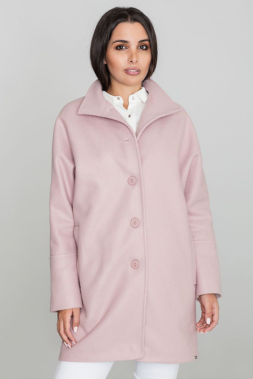   Płaszcz Damski Model M589 Pink - Figl 