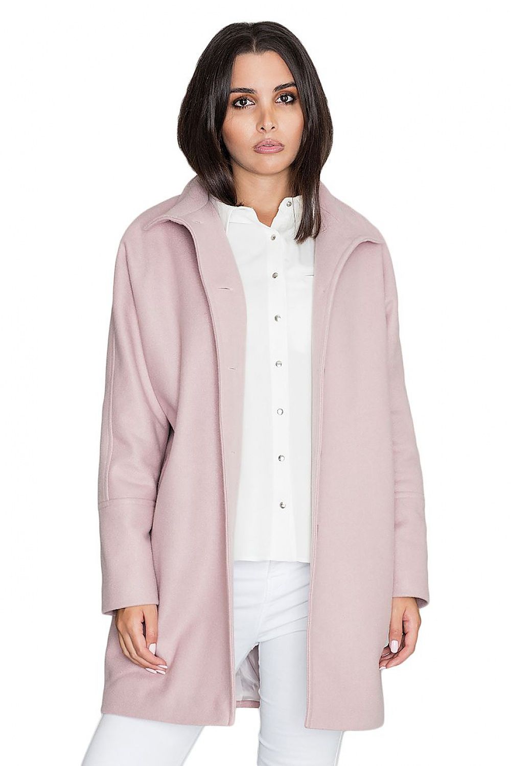   Płaszcz Damski Model M589 Pink - Figl 