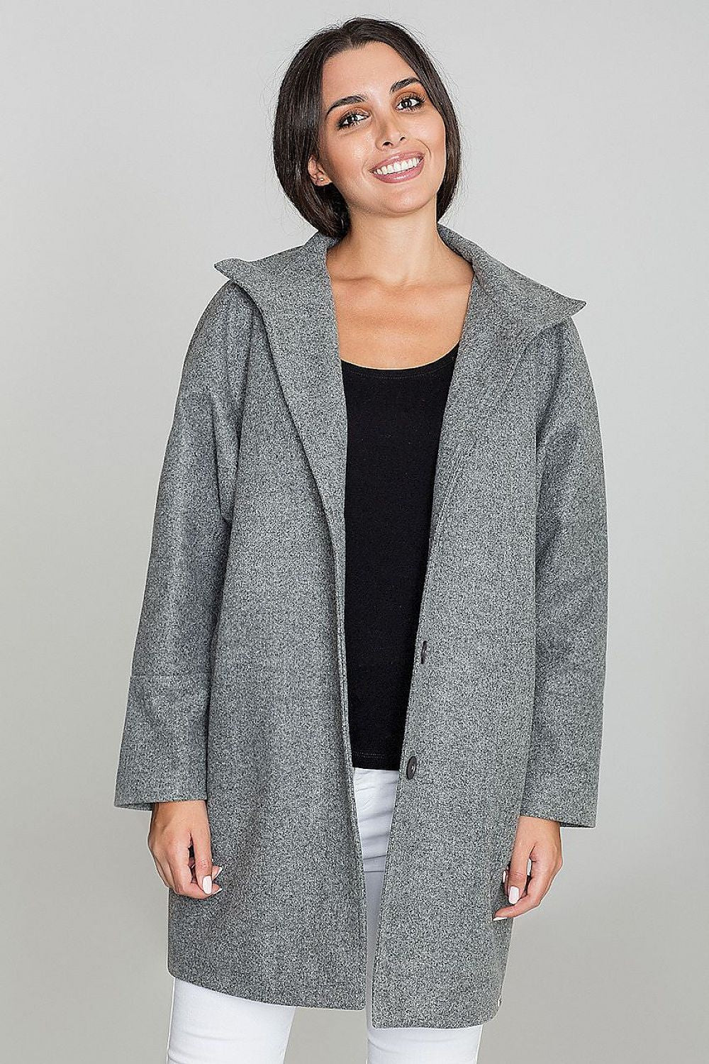   Płaszcz Damski Model M589 Grey - Figl 