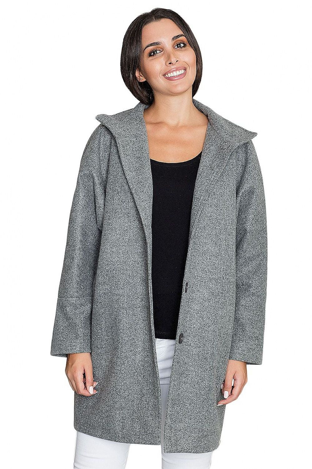   Płaszcz Damski Model M589 Grey - Figl 