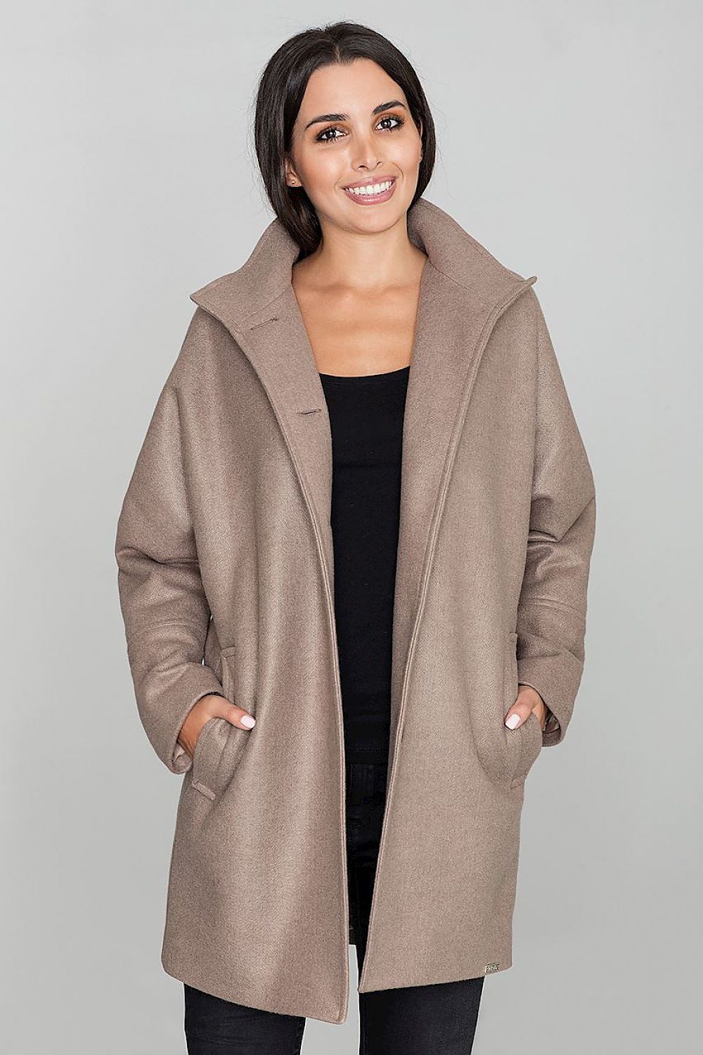   Płaszcz Damski Model M589 Mocca - Figl 