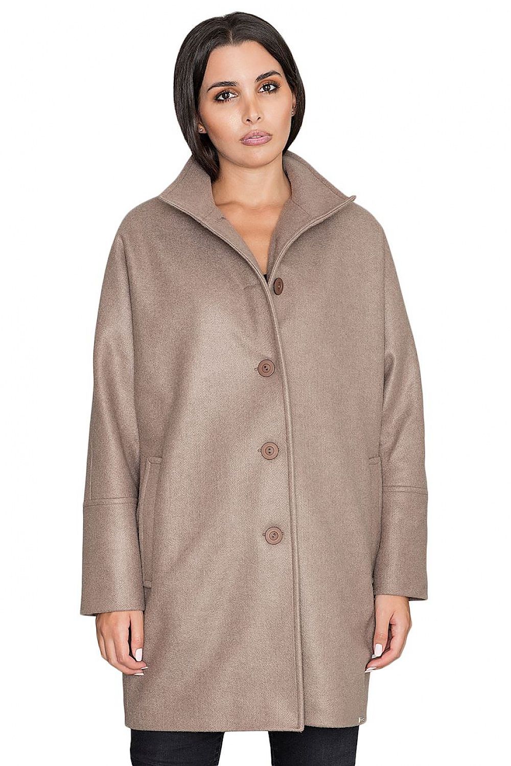   Płaszcz Damski Model M589 Mocca - Figl 