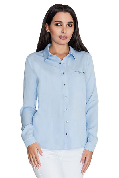   Koszula Damska Model M581 Sky Blue - Figl 