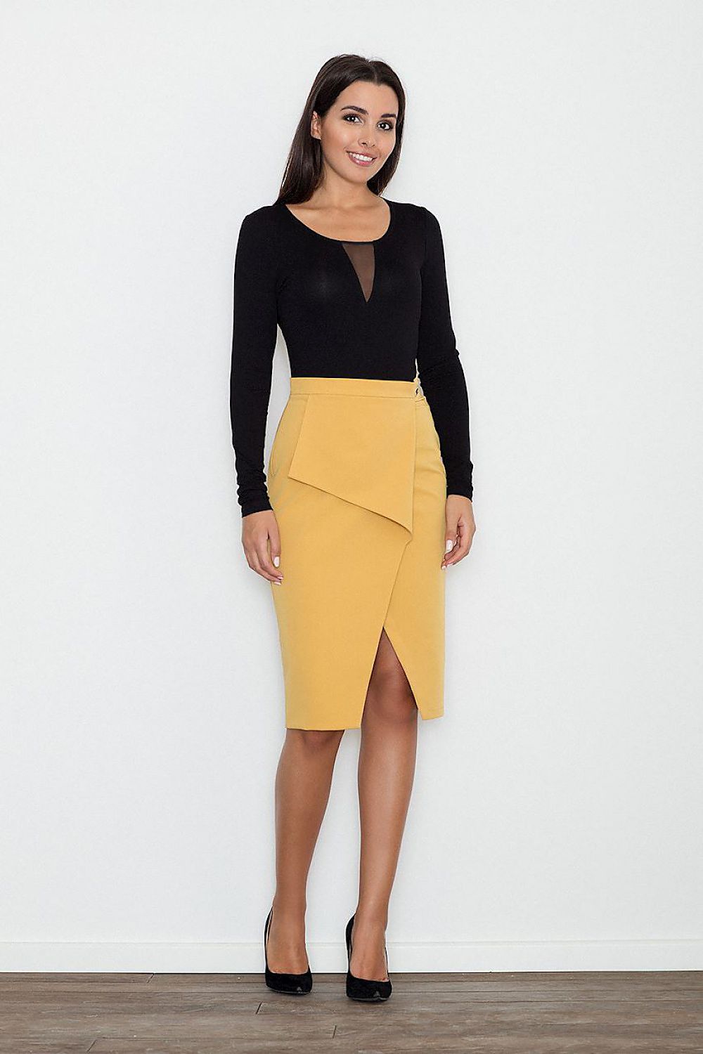  Spódnica Model M559 Yellow - Figl 