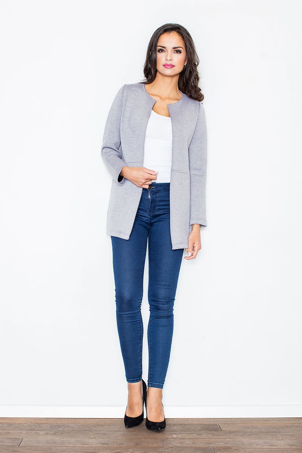   Kurtka Damska Model 345 Grey - Figl 