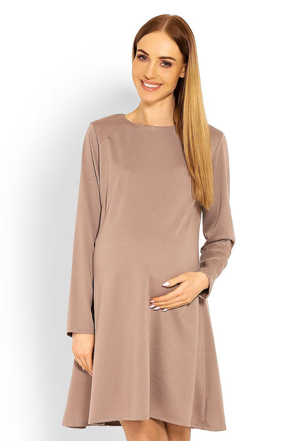   Sukienka Ciążowa Model 1359C Cappuccino - PeeKaBoo 