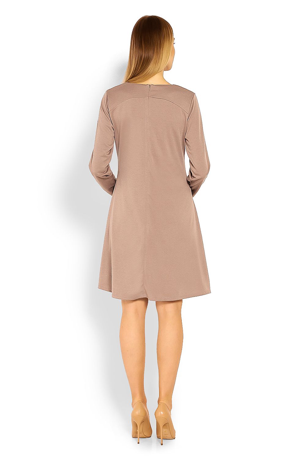   Sukienka Ciążowa Model 1359C Cappuccino - PeeKaBoo 