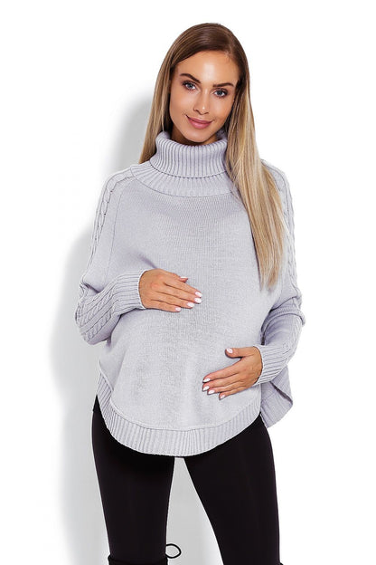  Sweter Ponczo Model 70009C Grey - PeeKaBoo 