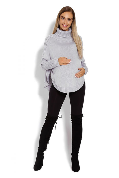  Sweter Ponczo Model 70009C Grey - PeeKaBoo 