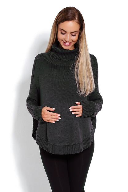 Sweter Ponczo Model 70009C Grafit - PeeKaBoo 