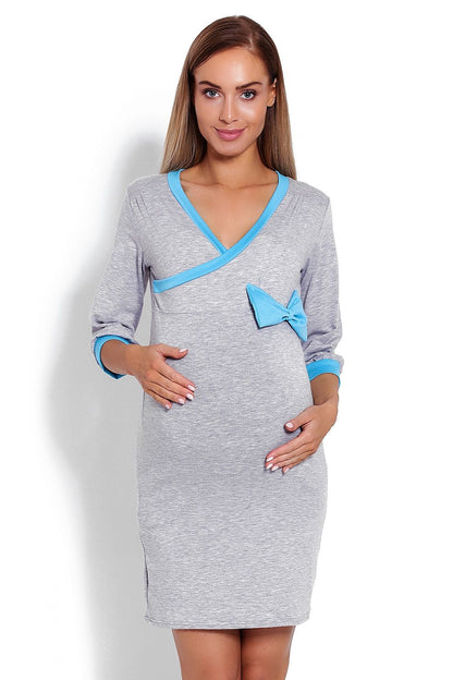  Koszulka nocna Koszula Nocna Ciążowa Model 1681 Grey - PeeKaBoo 