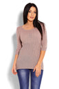   Sweter Damski Model 70008 Cappuccino - PeeKaBoo 