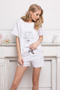  Piżama Damska Model Princess Short White - Aruelle 