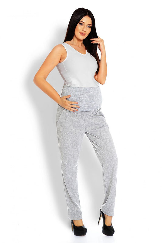   Spodnie Ciążowe Model 1276 Grey - PeeKaBoo 