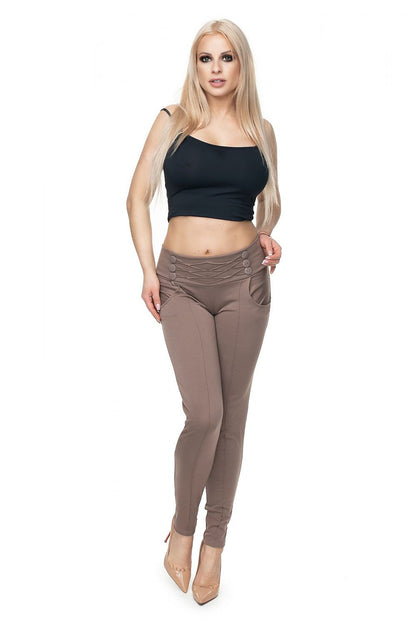   Spodnie Damskie Model 0105 Cappuccino - PeeKaBoo 