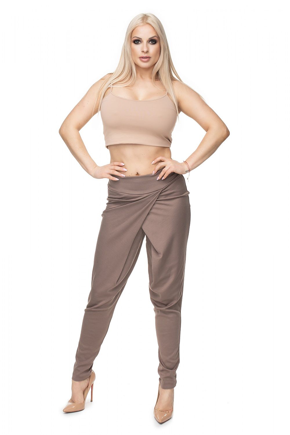   Spodnie Damskie Model 0106 Cappuccino - PeeKaBoo 