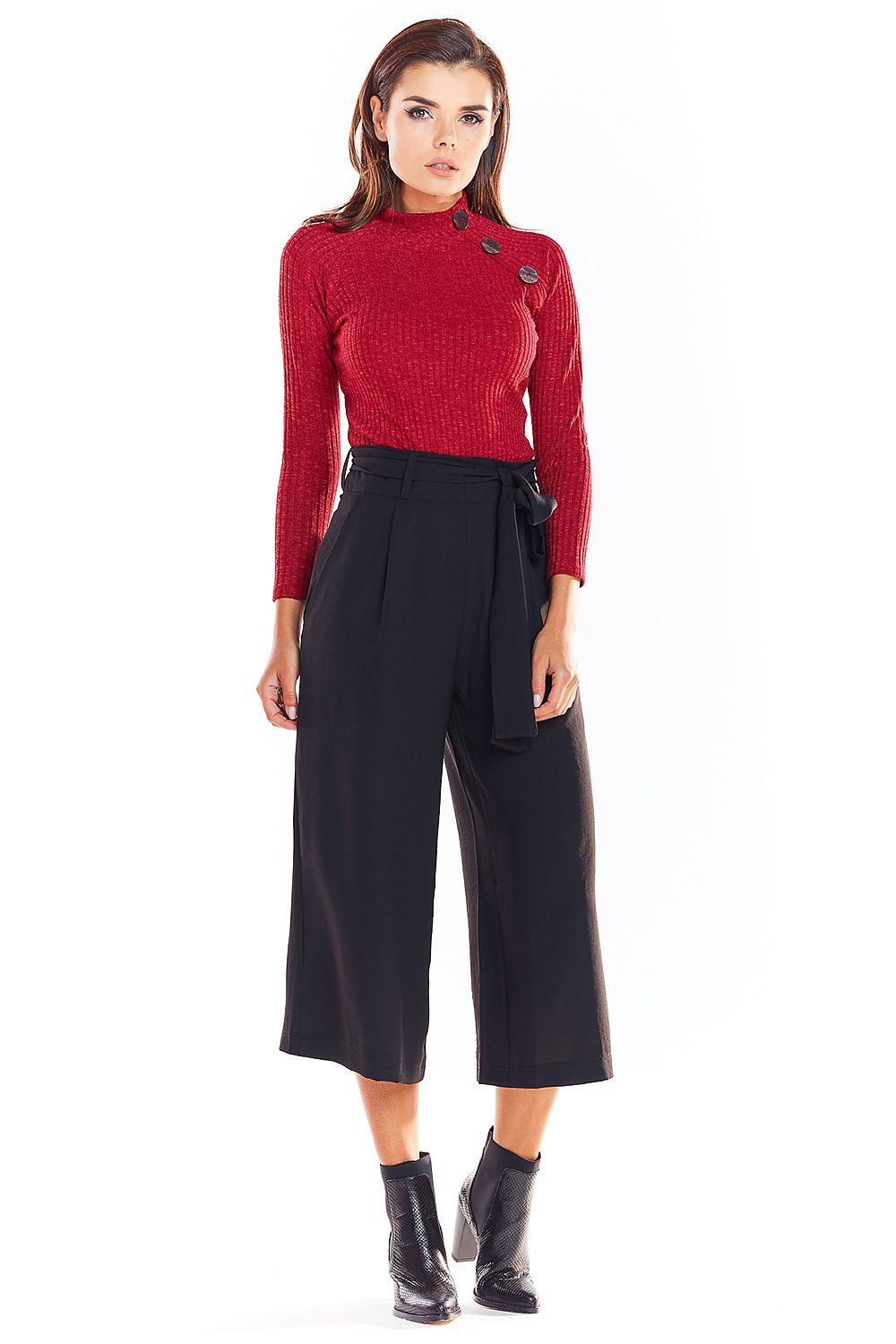   Sweter Damski Model A315 Bordo - awama 