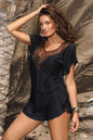  Sukienka Plażow Tunika Model Xenia Nero M-566 Black/Old Gold - Marko 