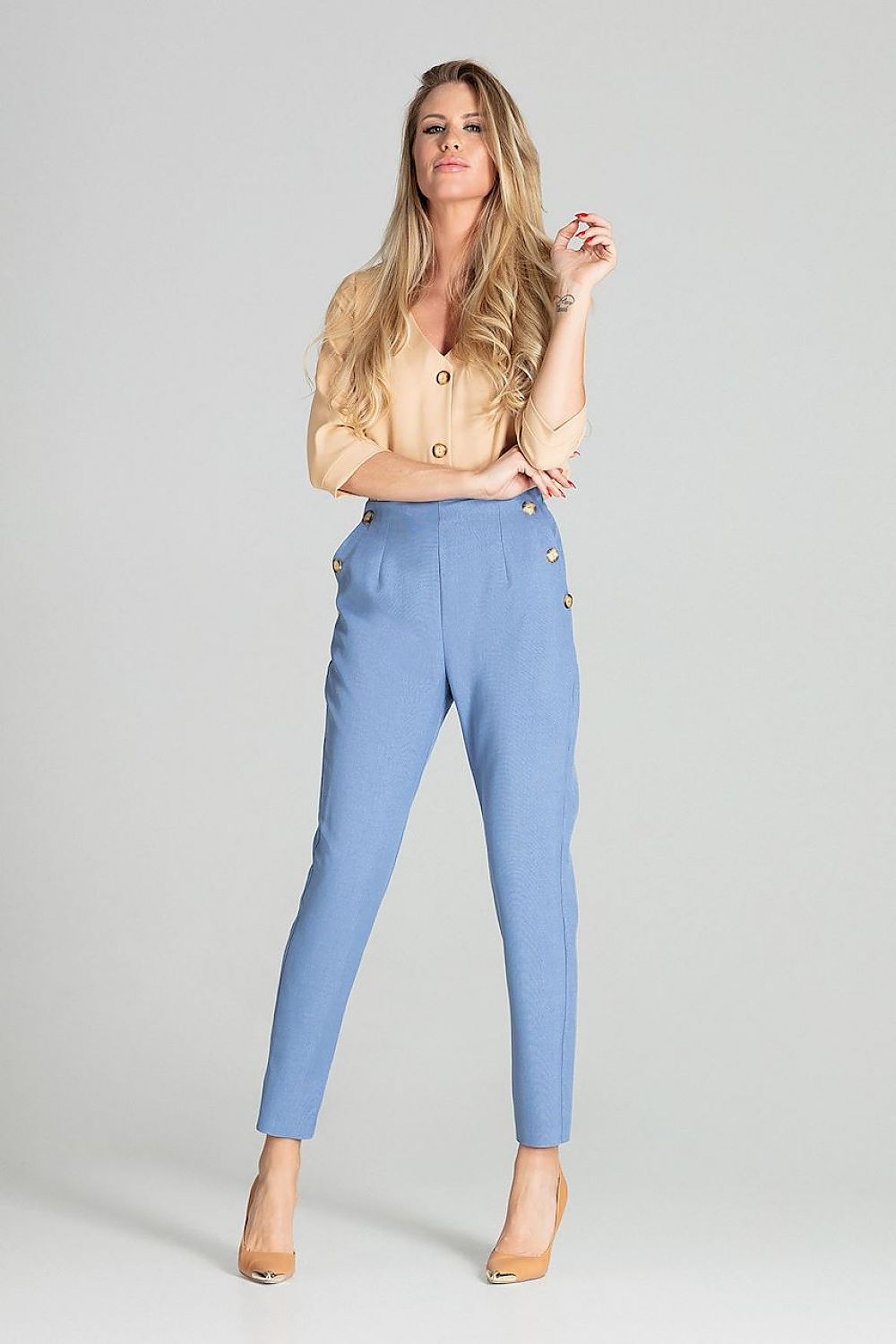   Spodnie Damskie Model M696 Blue - Figl 