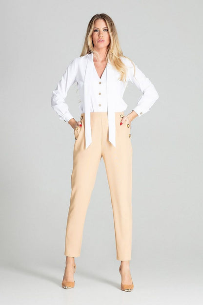   Spodnie Damskie Model M696 Beige - Figl 