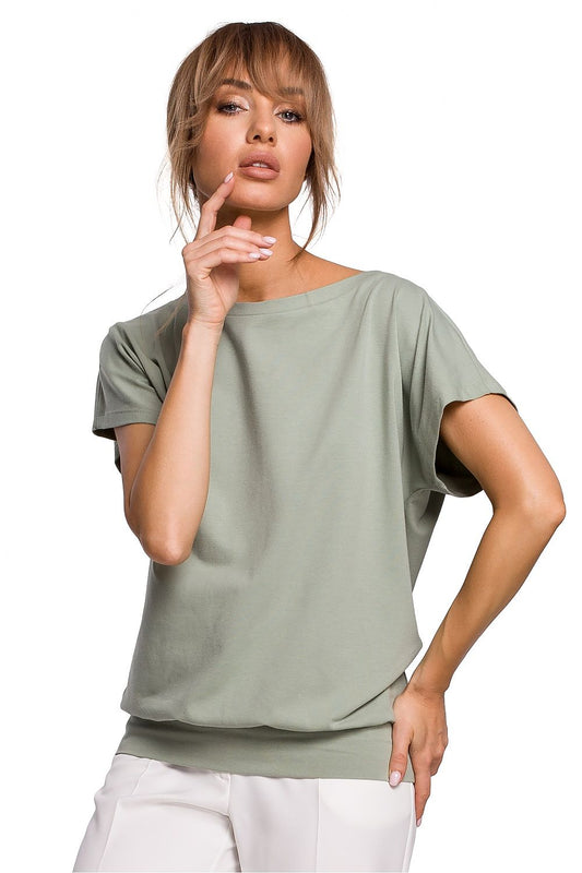   Bluzka Model MOE498 Pistacja - Moe 