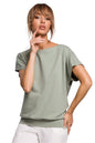   Bluzka Model MOE498 Pistacja - Moe 