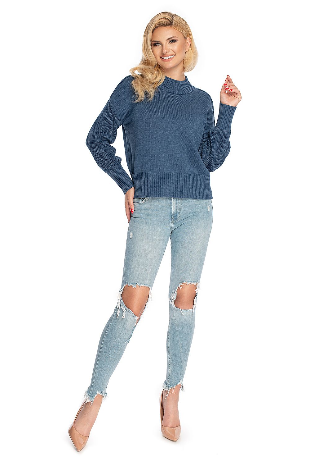   Sweter Damski Model 70035 Denim Jeans - PeeKaBoo 