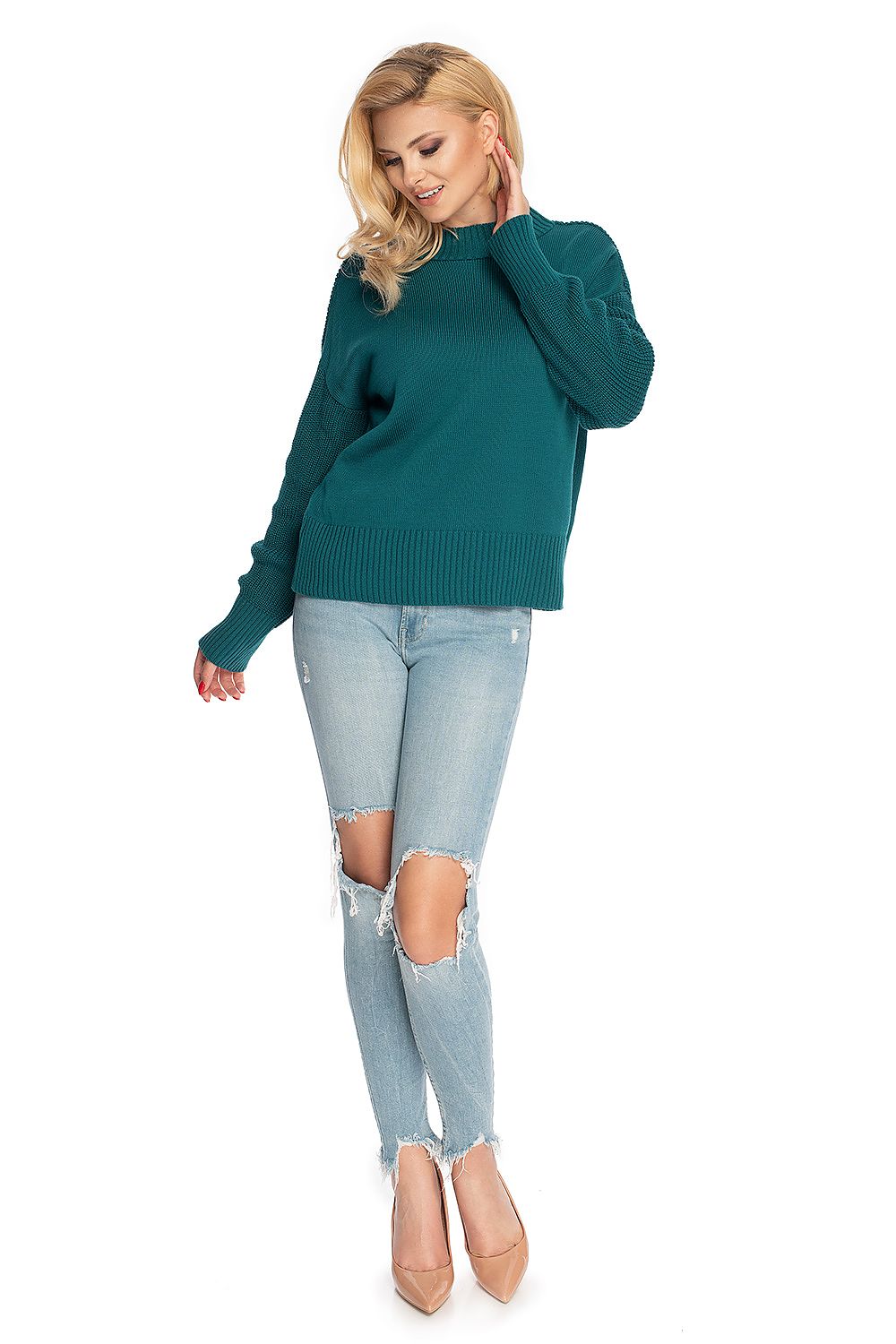   Sweter Damski Model 70035 Green - PeeKaBoo 