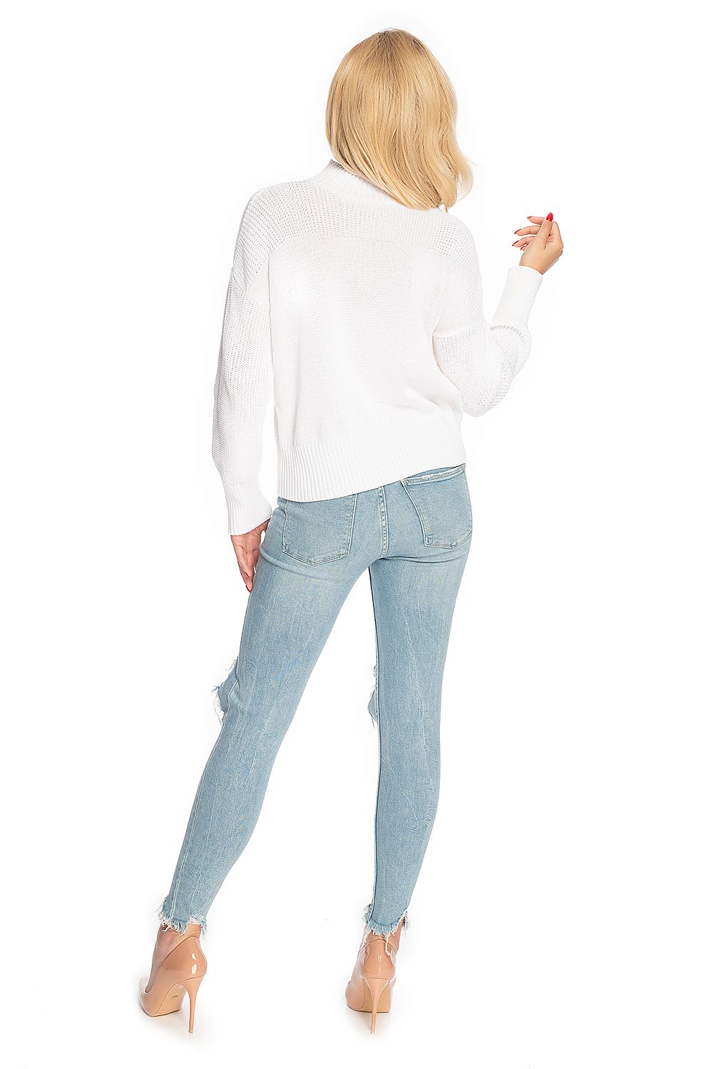   Sweter Damski Model 70035 Denim Cream - PeeKaBoo 