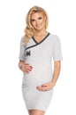  Koszulka nocna Koszula Nocna Ciążowa Model 1710 Grey - PeeKaBoo 