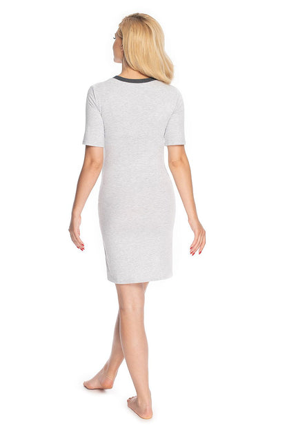  Koszulka nocna Koszula Nocna Ciążowa Model 1710 Grey - PeeKaBoo 