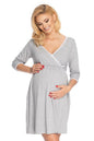  Koszulka nocna Koszula Nocna Ciążowa Model 0178 Grey - PeeKaBoo 